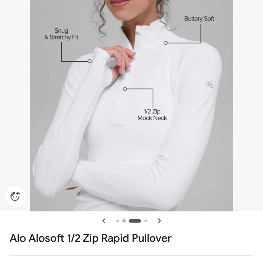 ALO Yoga Women's White Alosoft Zip Pullover